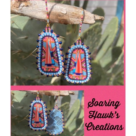 Blue 24K Gold Delica Earrings